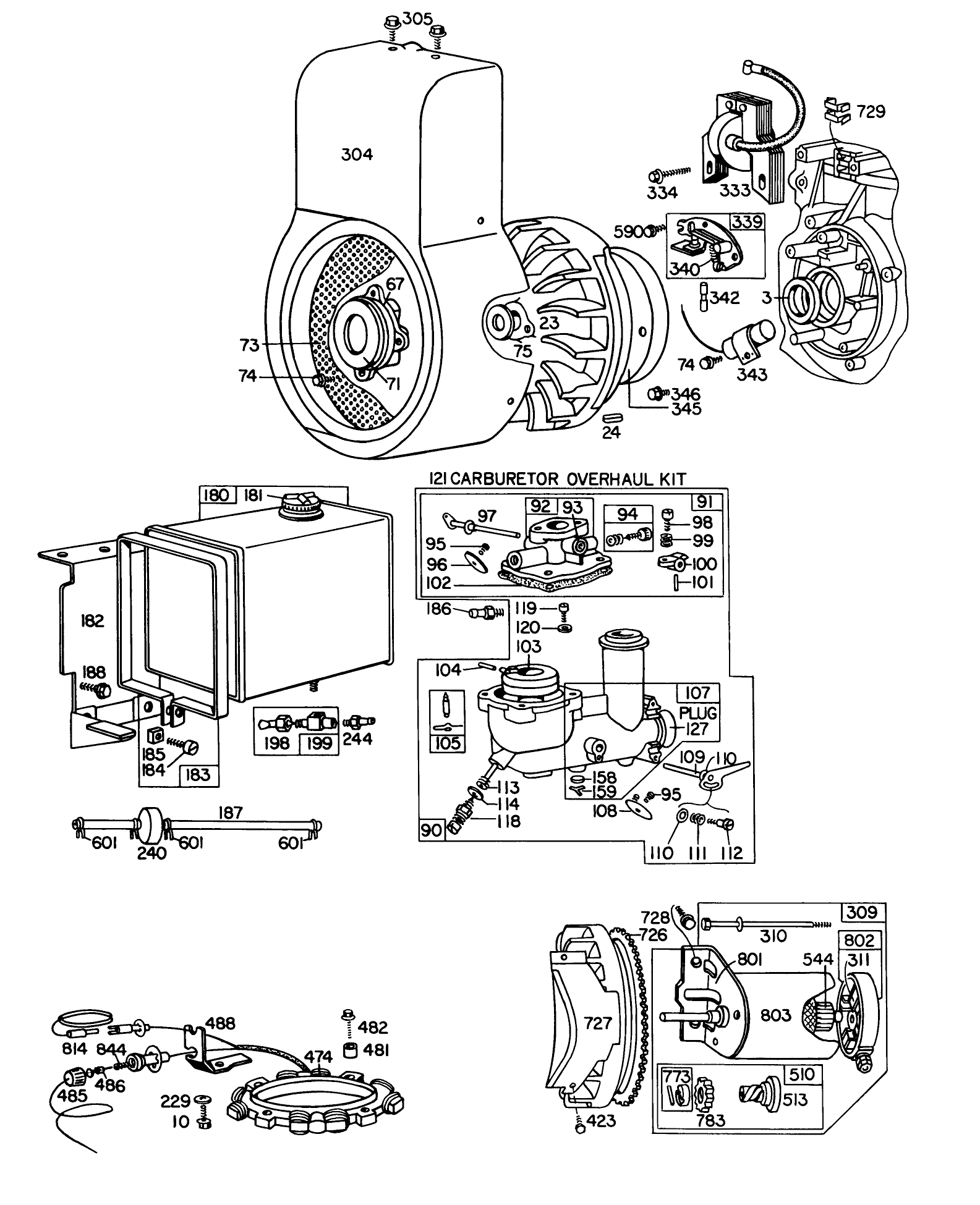 Engine Briggs & Stratton Model No. 251417 Type No. 0140-01