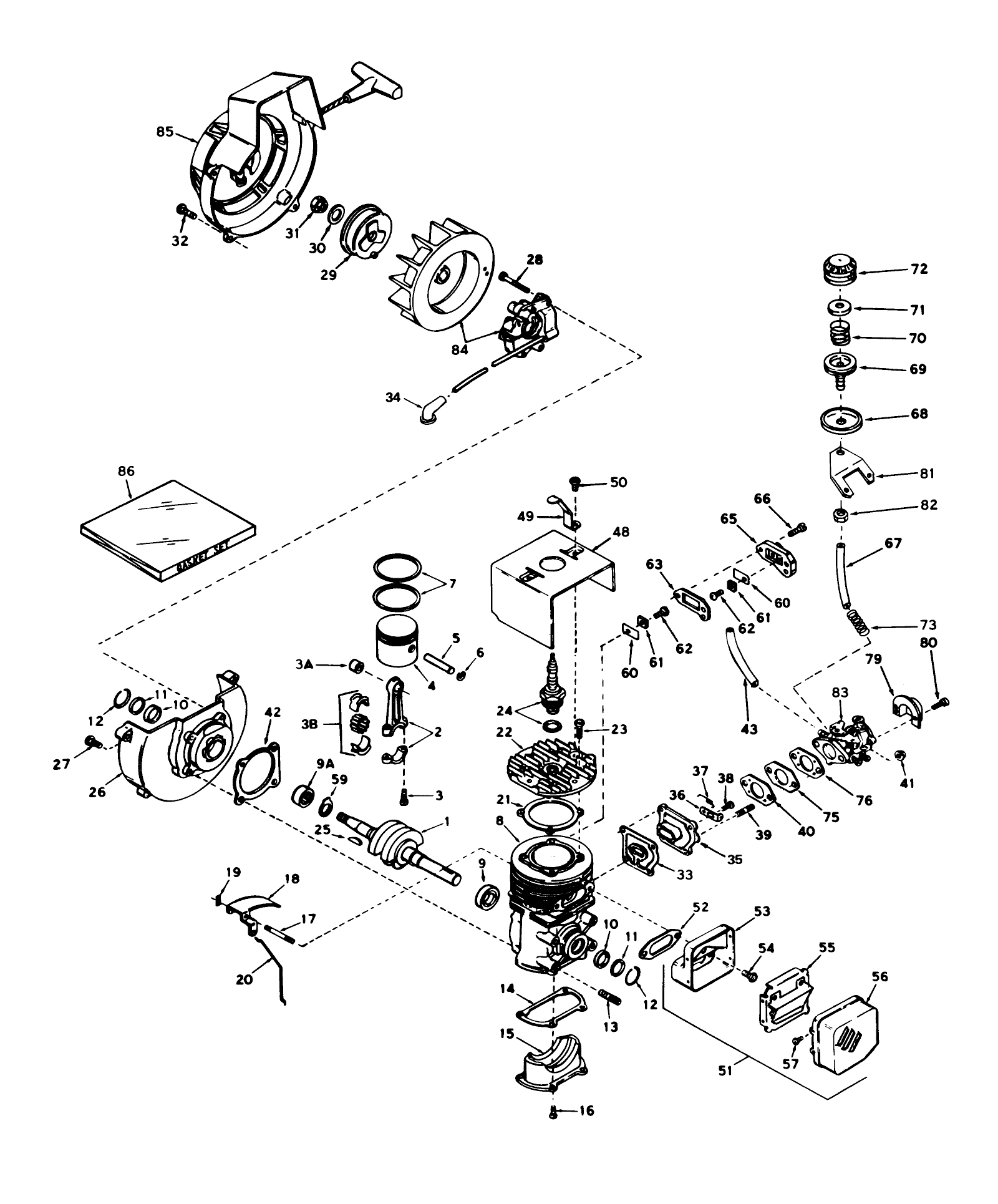 Engine Tecumseh Model No. Ah520 Type 1401j