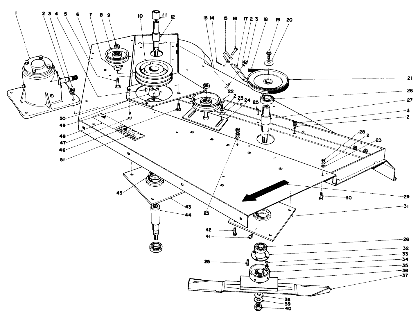 Cutter Deck And Spindle Shaft Assembly