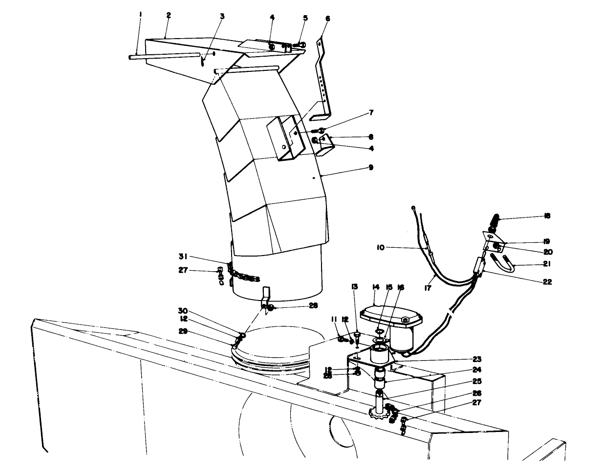 Chute & Electric Motor Assembly