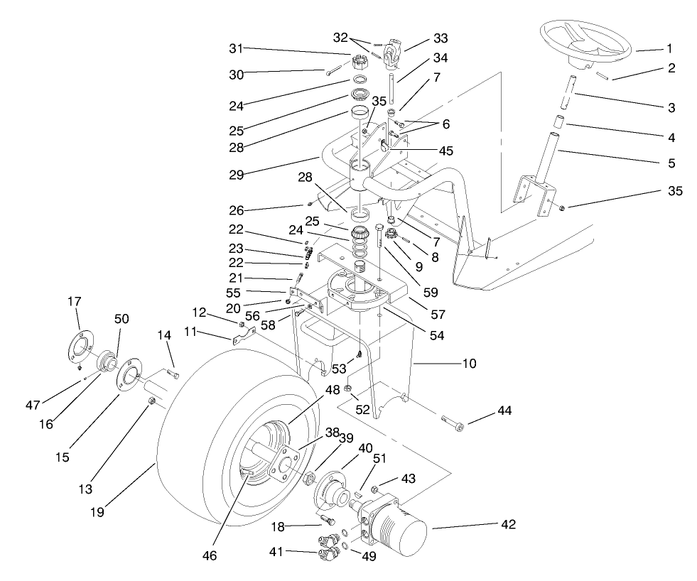 Front Wheel & Steering Assembly