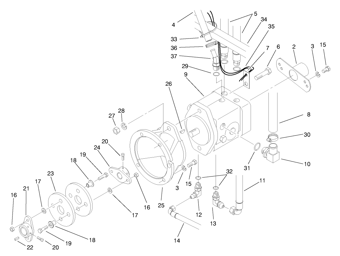 Hydraulic Pump Installation Assembly