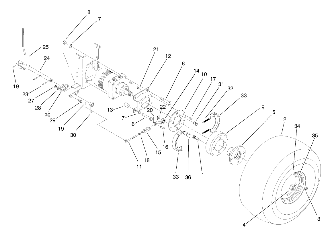 Rear Wheel Brake Assembly