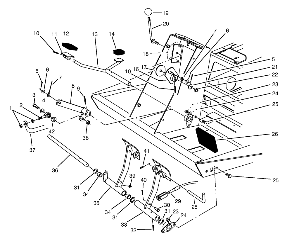 Traction & Brake Pedals Assembly