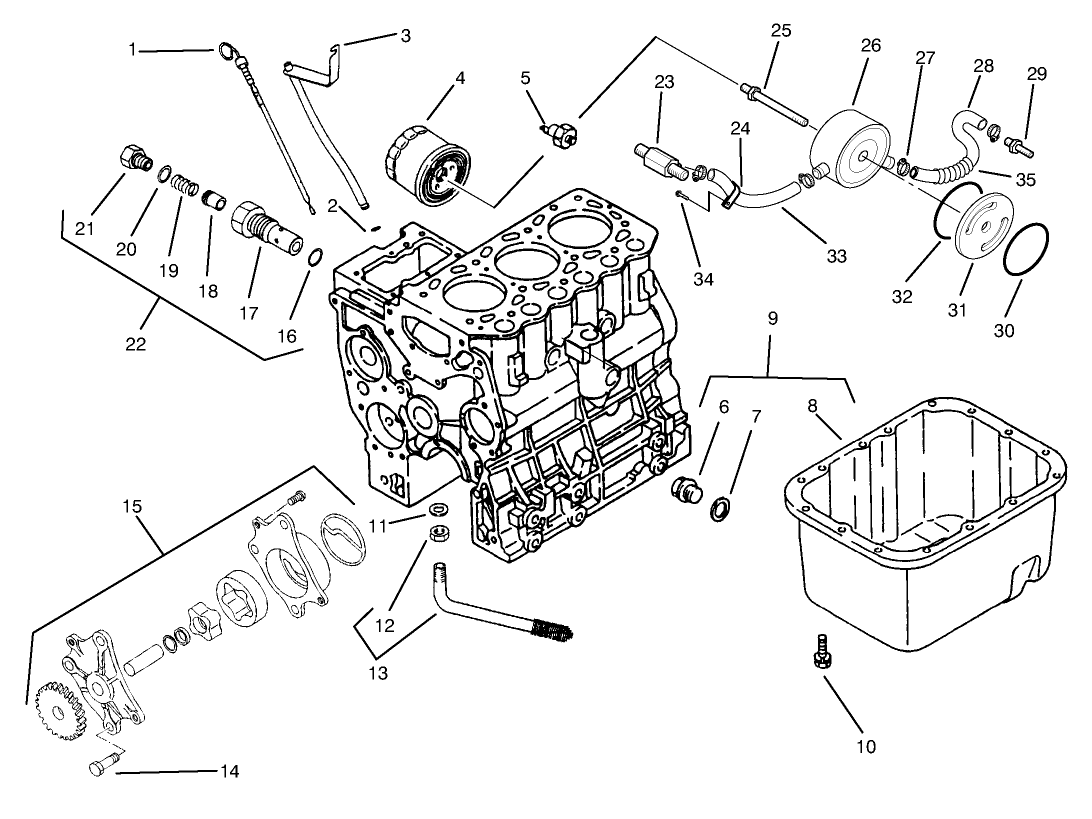 Oil Pan, Pump Relief Valve