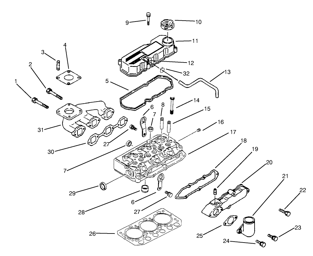 Cylinder Head, Manifold & Cover Assembly