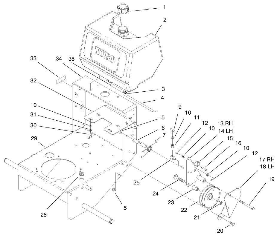 Fuel Tank & Idler Bracket Assembly