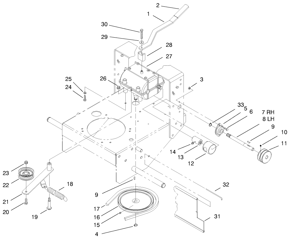 Transmission & Idler Pulley Assembly