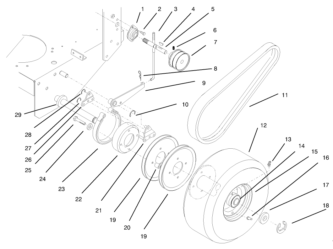 Axle, Brake, Wheel Drive And Belts
