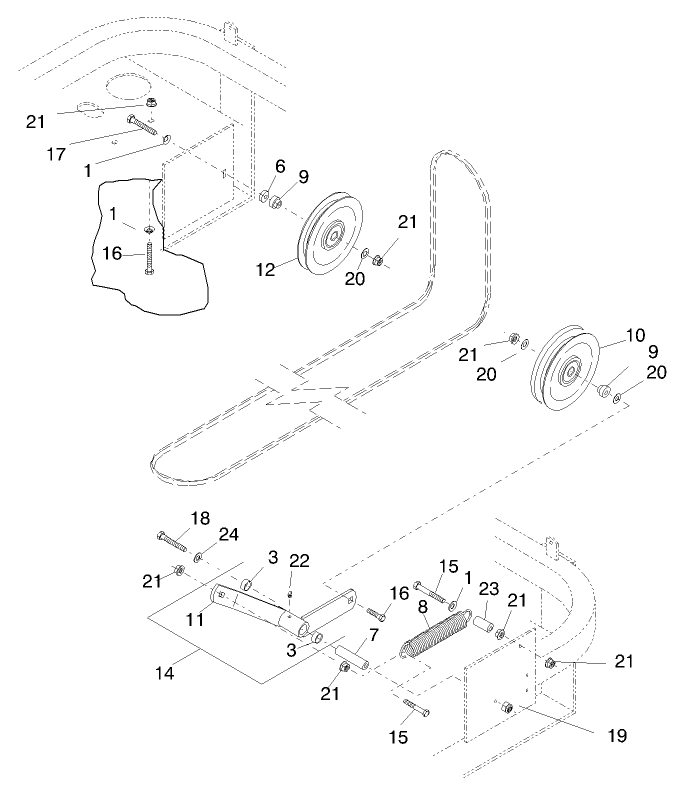 Deck Drive Belt And Pulleys