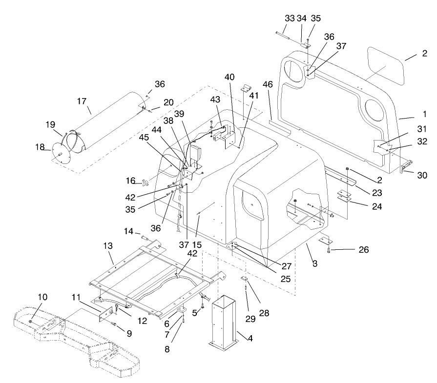 Grass Bin And Chute Asm