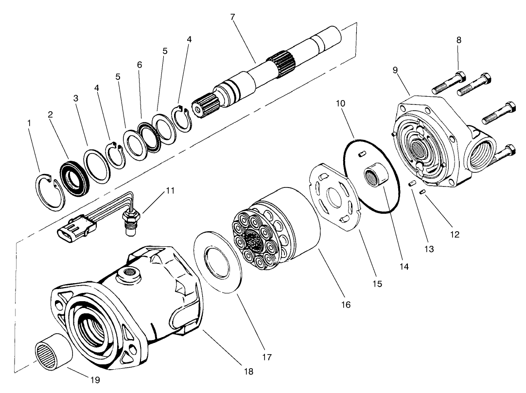 Hydraulic Motor Asm. No. 93-7476 W/sensor