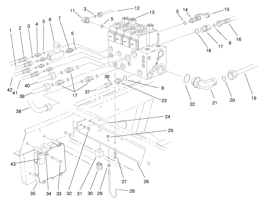 Front Hydraulic Control Block & Hoses
