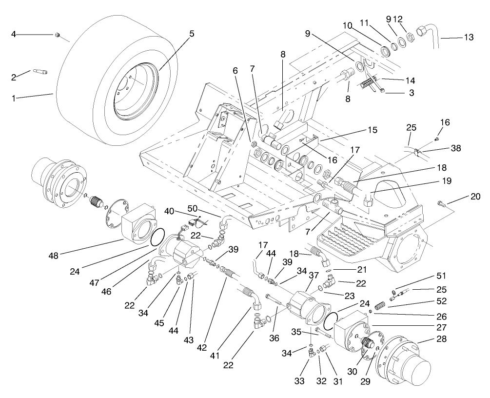 Front Hydraulic Drive & Brake Asm