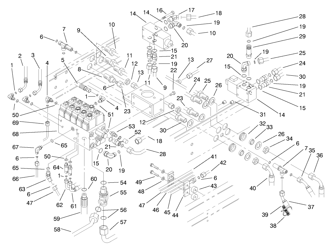 Rear Hydraulic Manifold Block & Hoses
