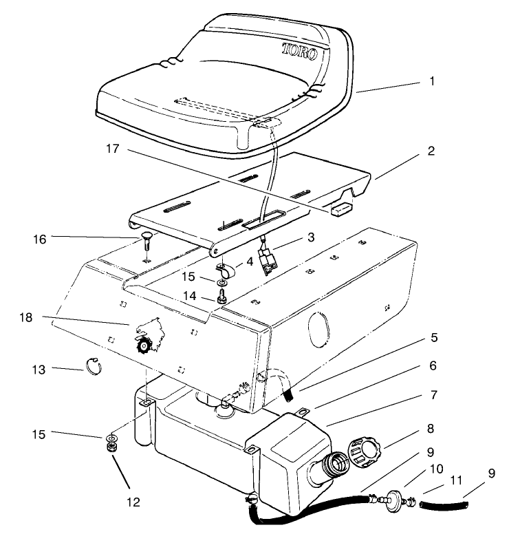 Seat & Gas Tank Assembly
