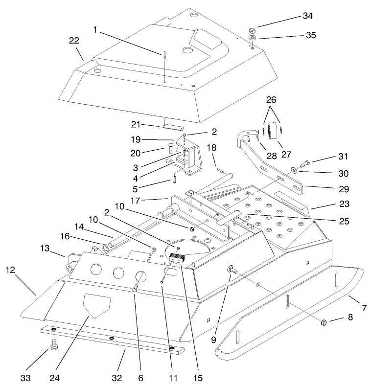 Center Deck Model No. 30592 Left Wing Assembly