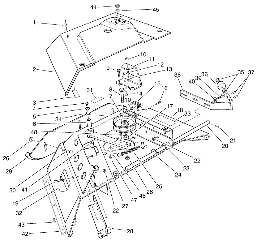 Center Deck Model No. 30592 Right Wing Asm.