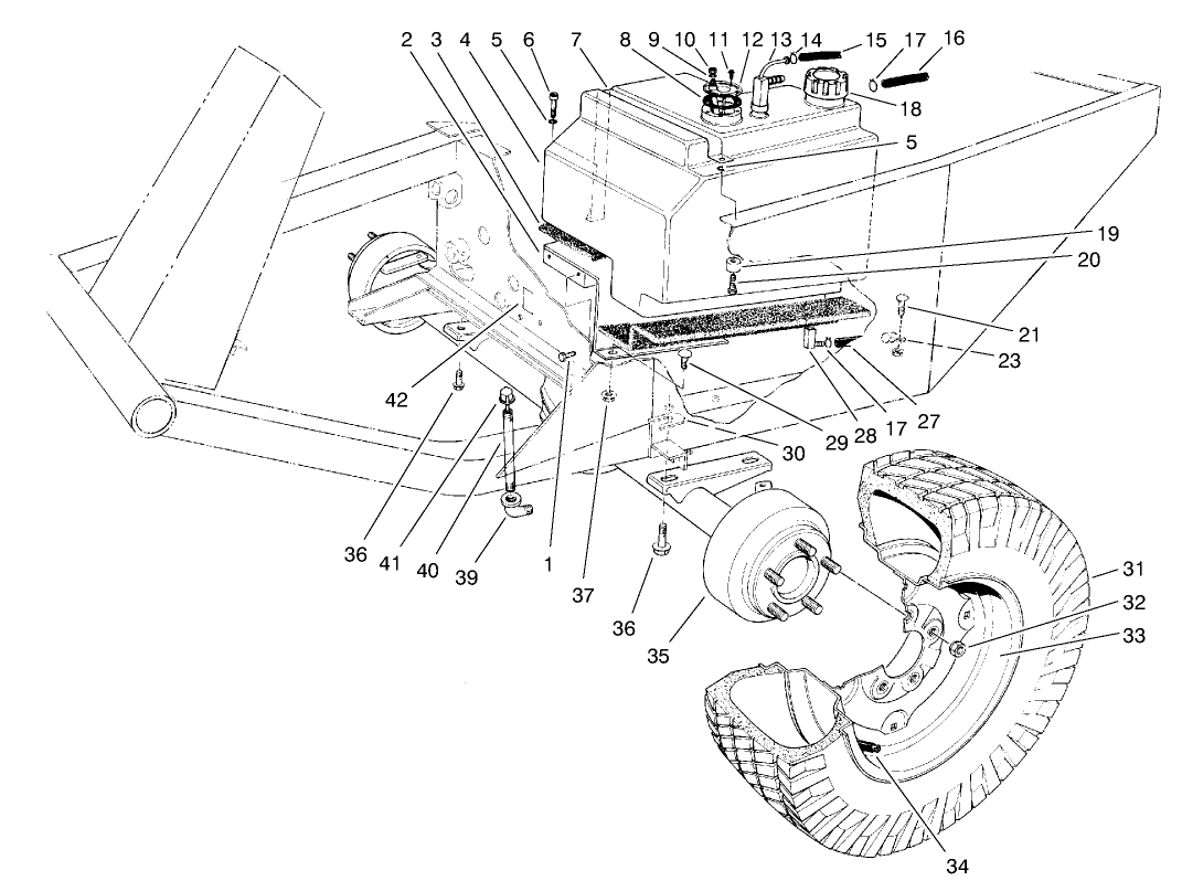 Front Axle & Fuel Tank Assembly