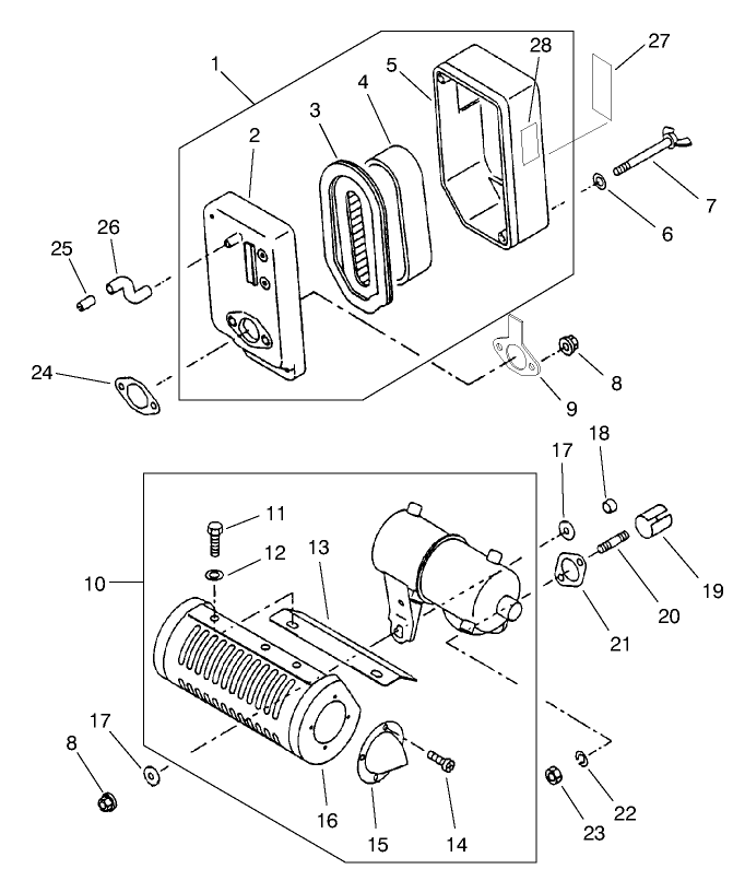 Engine Air Filter & Muffler Asm