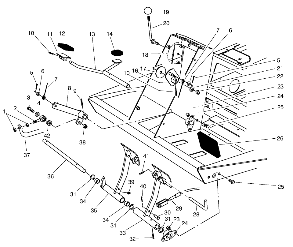 Traction & Brake Pedals Assembly