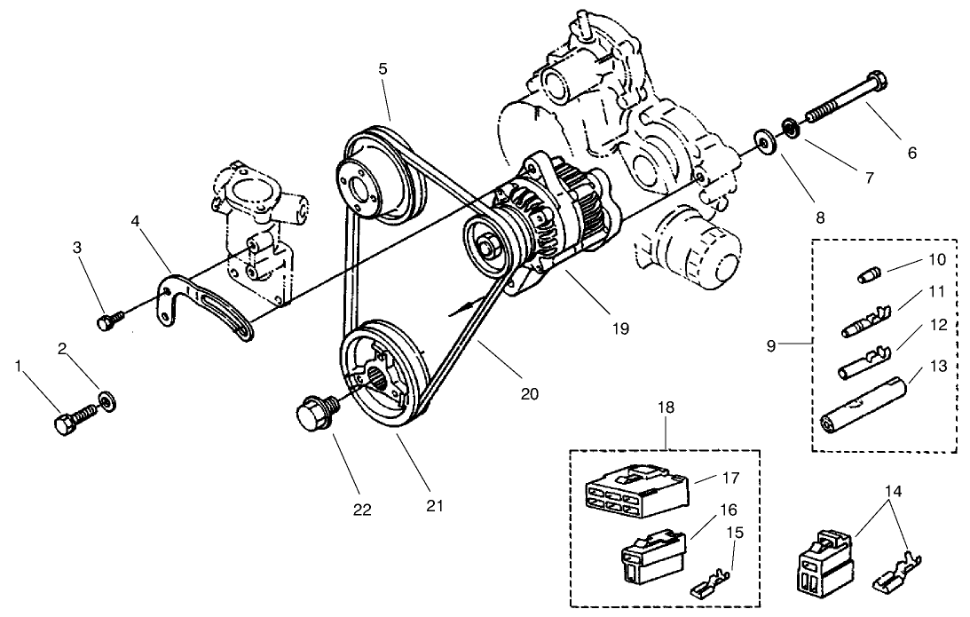 Alternator & Pulley Assembly