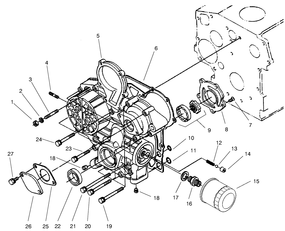 Gear Case & Oil Filter Assembly