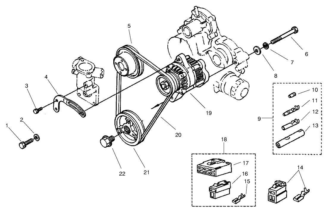 Alternator & Pulle Assembly