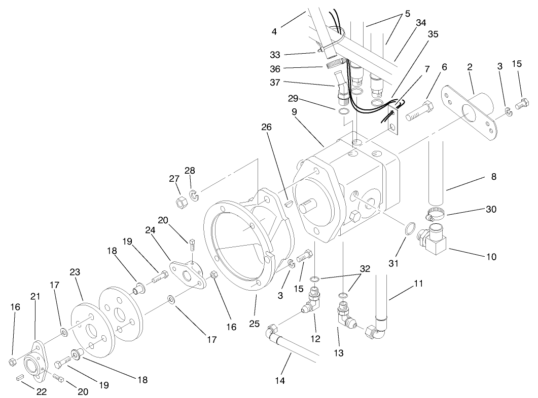 Hydraulic Pump Installation Assembly