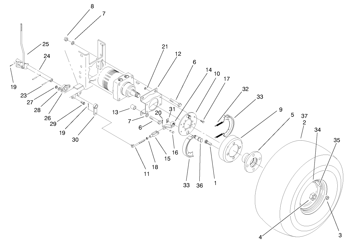 Rear Wheel Brake Assembly