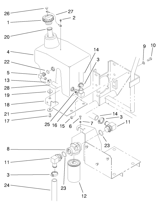 Hydraulic Oil Reservoir & Filter Assembly