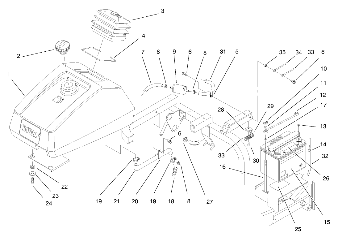 Fuel Tank & Battery Asm