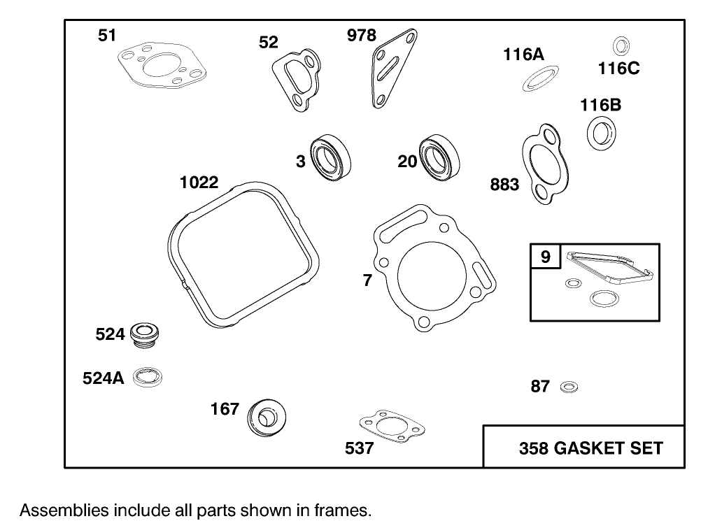 Engine Briggs & Stratton Model 350447-1116-E1