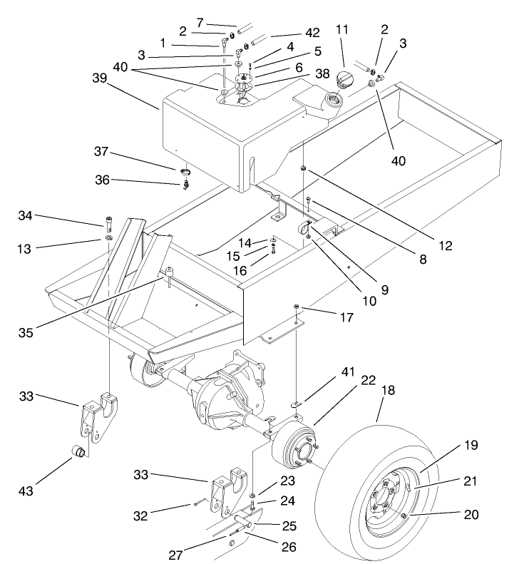 Fuel Tank And Axle Asm