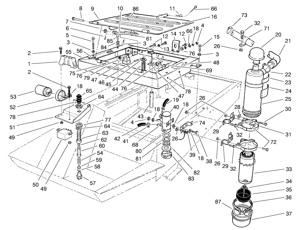 Seat Frame & Air Cleaner Asm