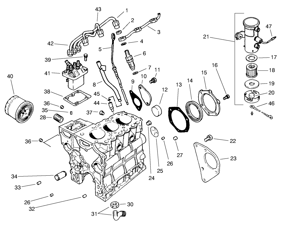 Fuel Supply & Engine Block Asm