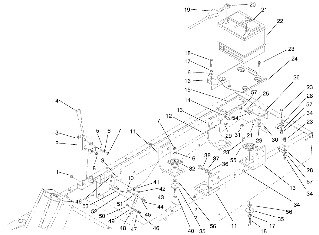Battery & Engine Mount Asm
