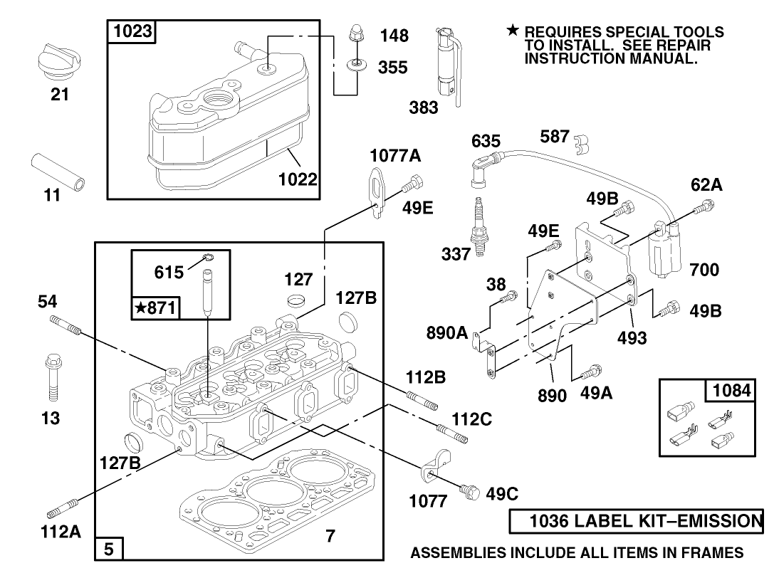 Engine Asm Model 580447 Type 0112-E2 (continued)