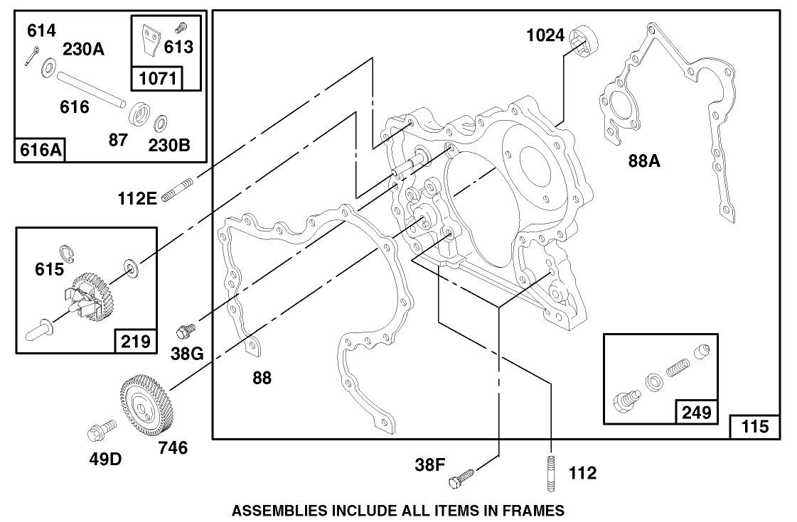 Engine Asm Model 580447 Type 0112-E2 (continued)