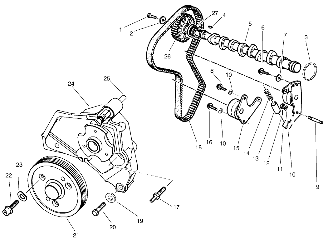 Camshaft & Fan Support Assembly