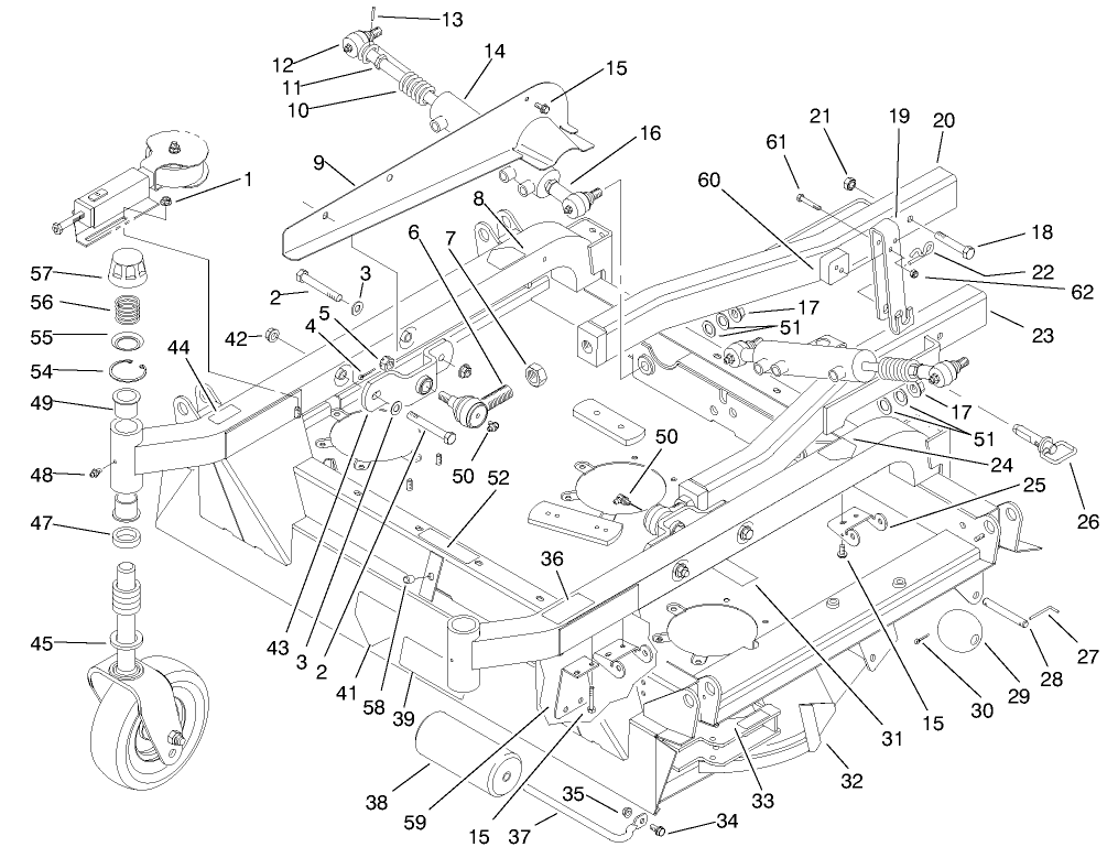 Center Deck & Carrier Frame Assembly