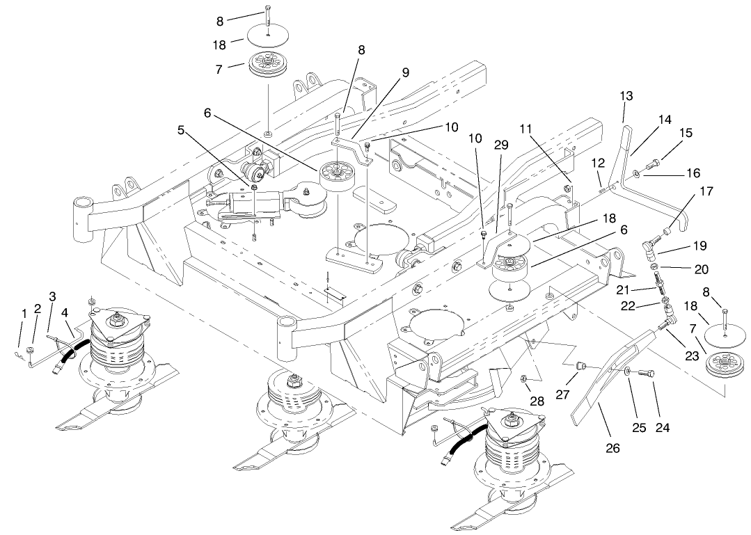 Center Deck Pulley Assemblies