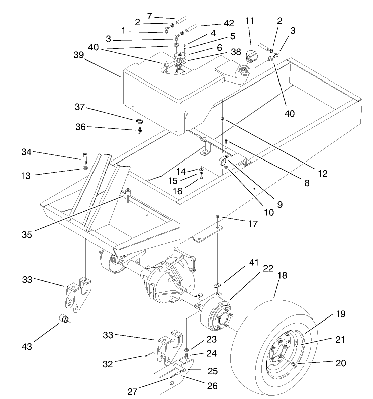 Fuel Tank And Axle Asm