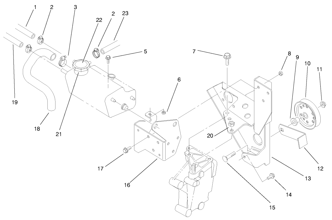 Fan Bracket and Degasser Assembly