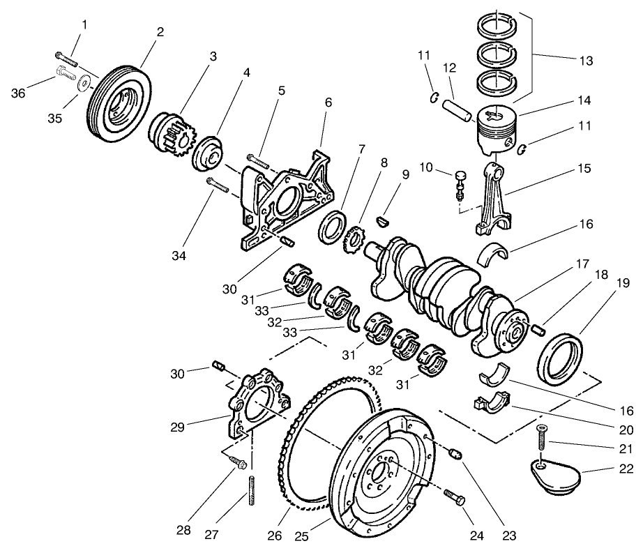 Piston and Crankshaft Assembly