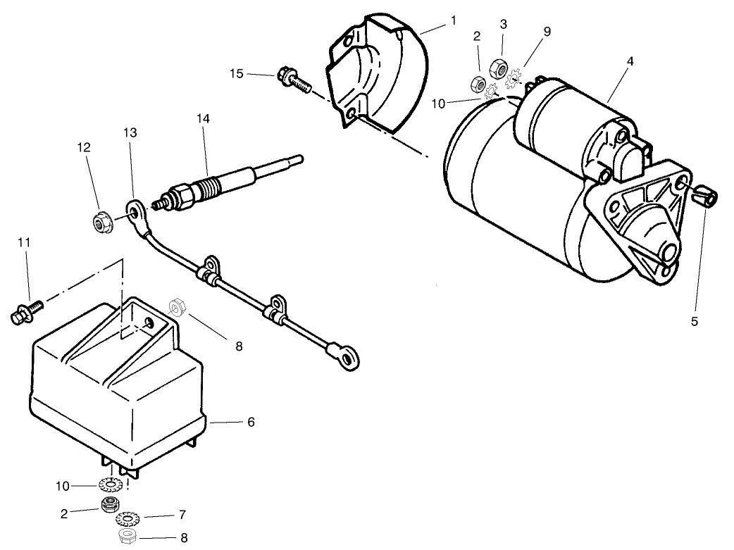 Starter and Glow Plug Assembly