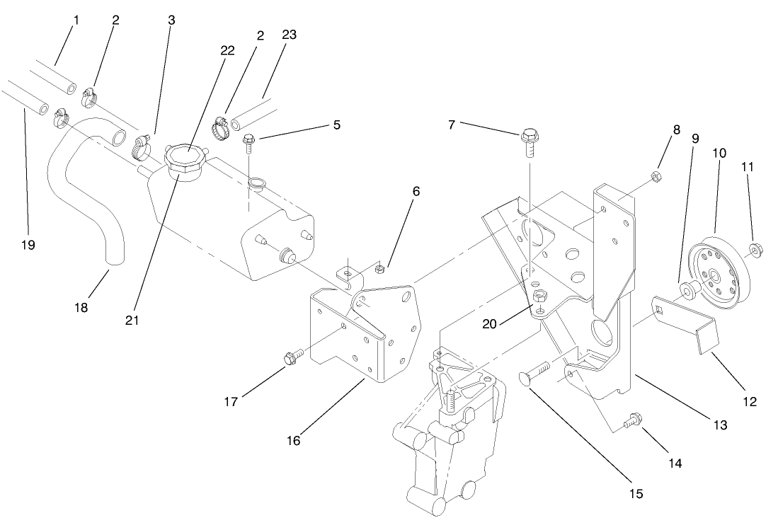 Fan Bracket and Degasser Assembly