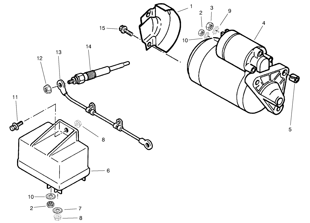Starter and Glow Plug Assembly