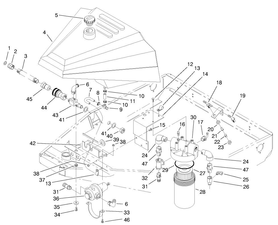 Fuel Tank & Water Inlet Assembly