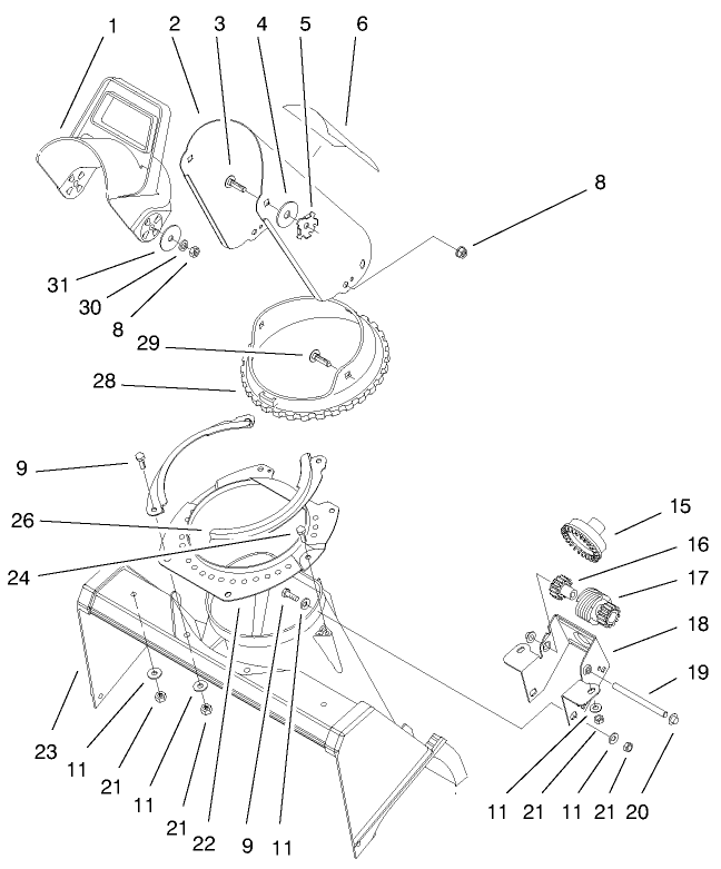 Deflector and Discharge Assembly